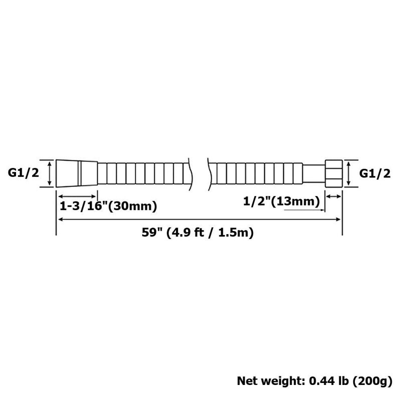 Angle Simple Shower Head Hose Lighter Oil Rubbed Bronze, Stainless Steel Flexible Shower Sprayer Hose Replacement, 59 Inches - Image 2